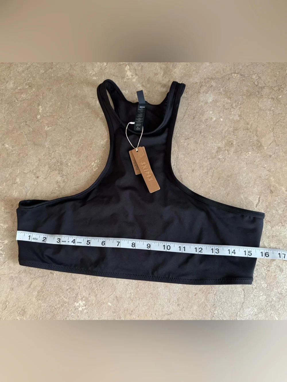 NWT Skims Recycled Swim High Neck Racerback Onyx Top- Size XL